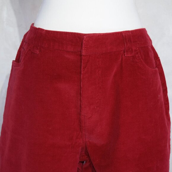 ST. JOHN'S BAY Women's Size 12 Red Corduroy Straight Leg Pants Stretch - Picture 3 of 5
